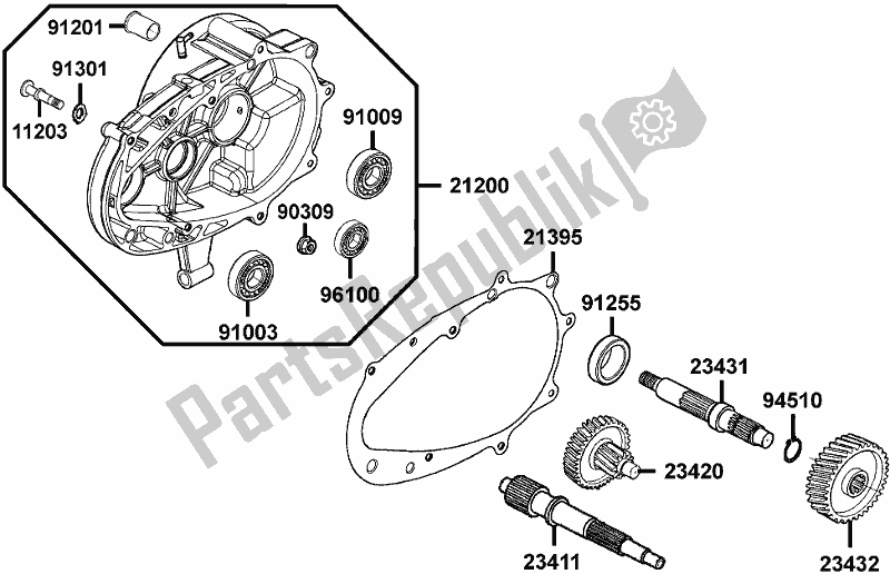 Todas las partes para E08 - Transmission de Kymco BA 30 AA AU -People 150 30150 2005